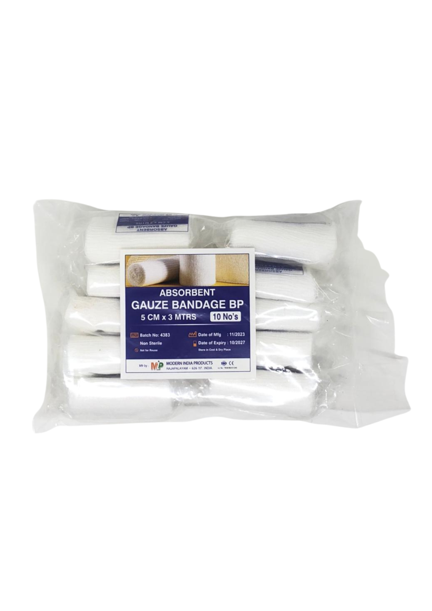 Absorbent Gauze Bandage roll 5cm x 3mtrs