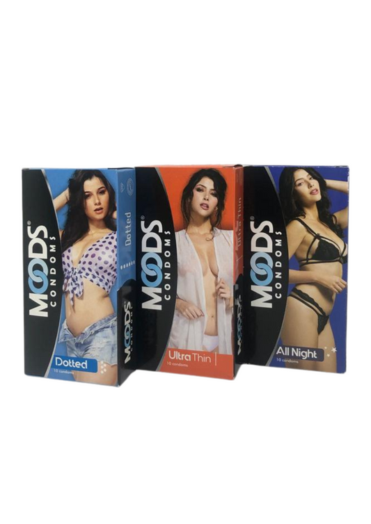 Moods Condoms Dotted/Ultra Thin/All Night 10pcs