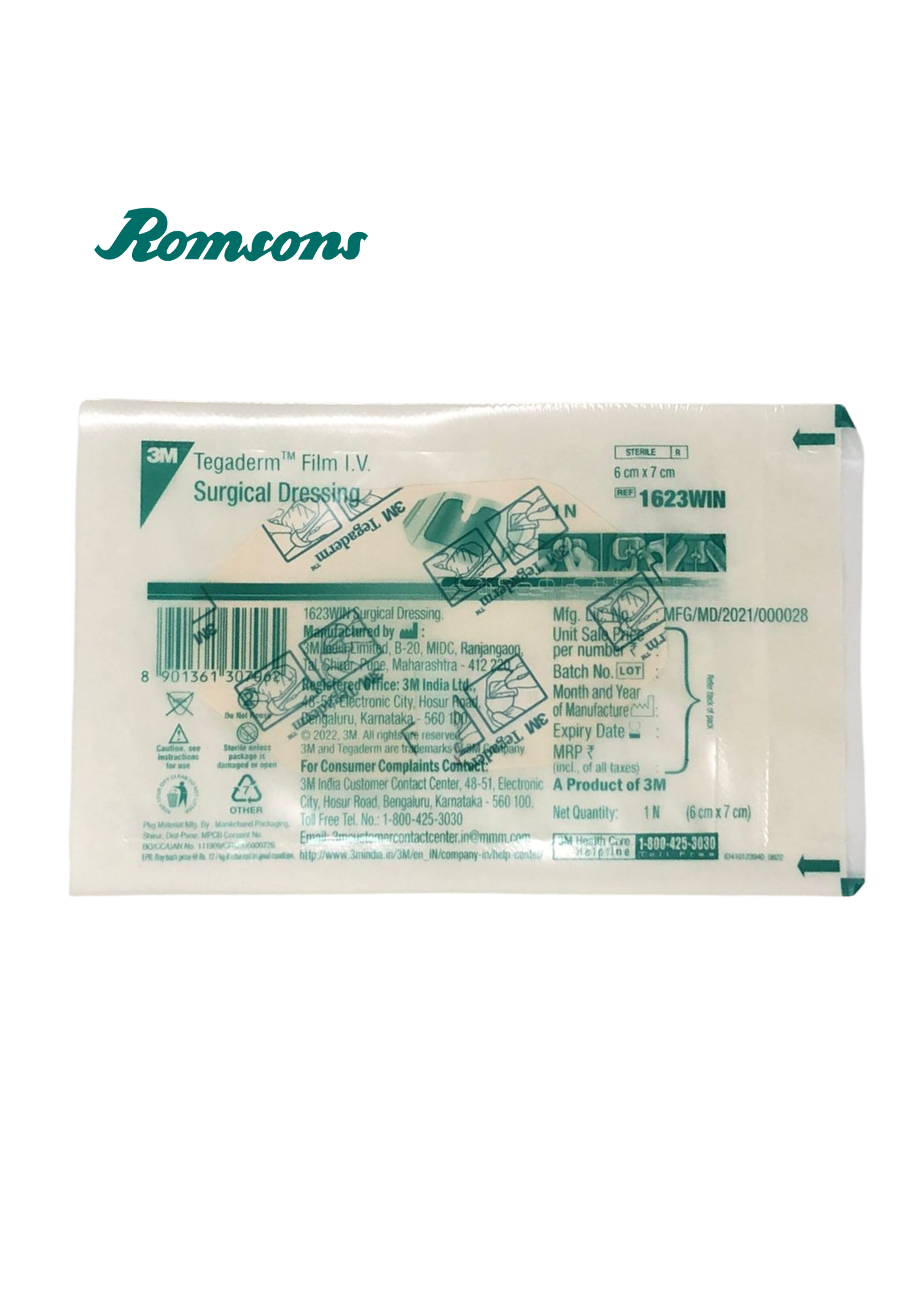 3M Tegaderm Surgical Dressing 6cmx7cm