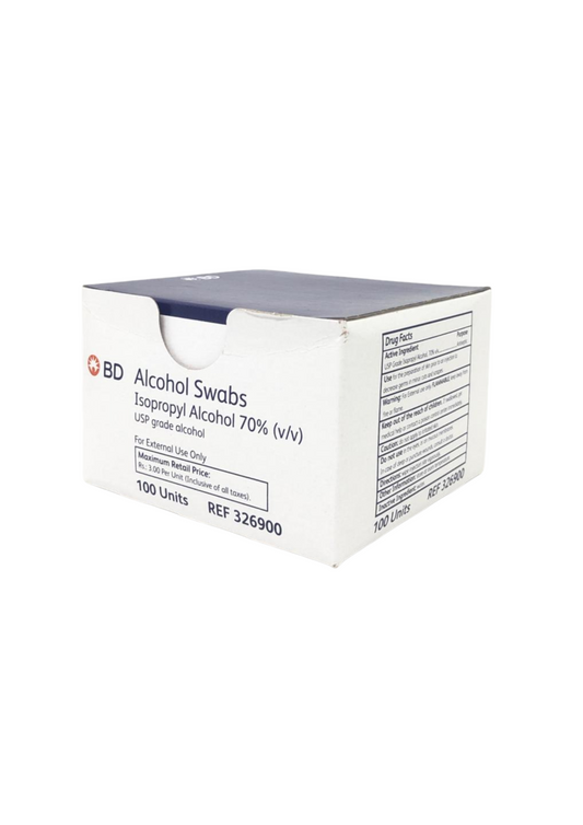 BD Alcohol Swabs Isopropyl Alcohol 70% (v/v) 100 units